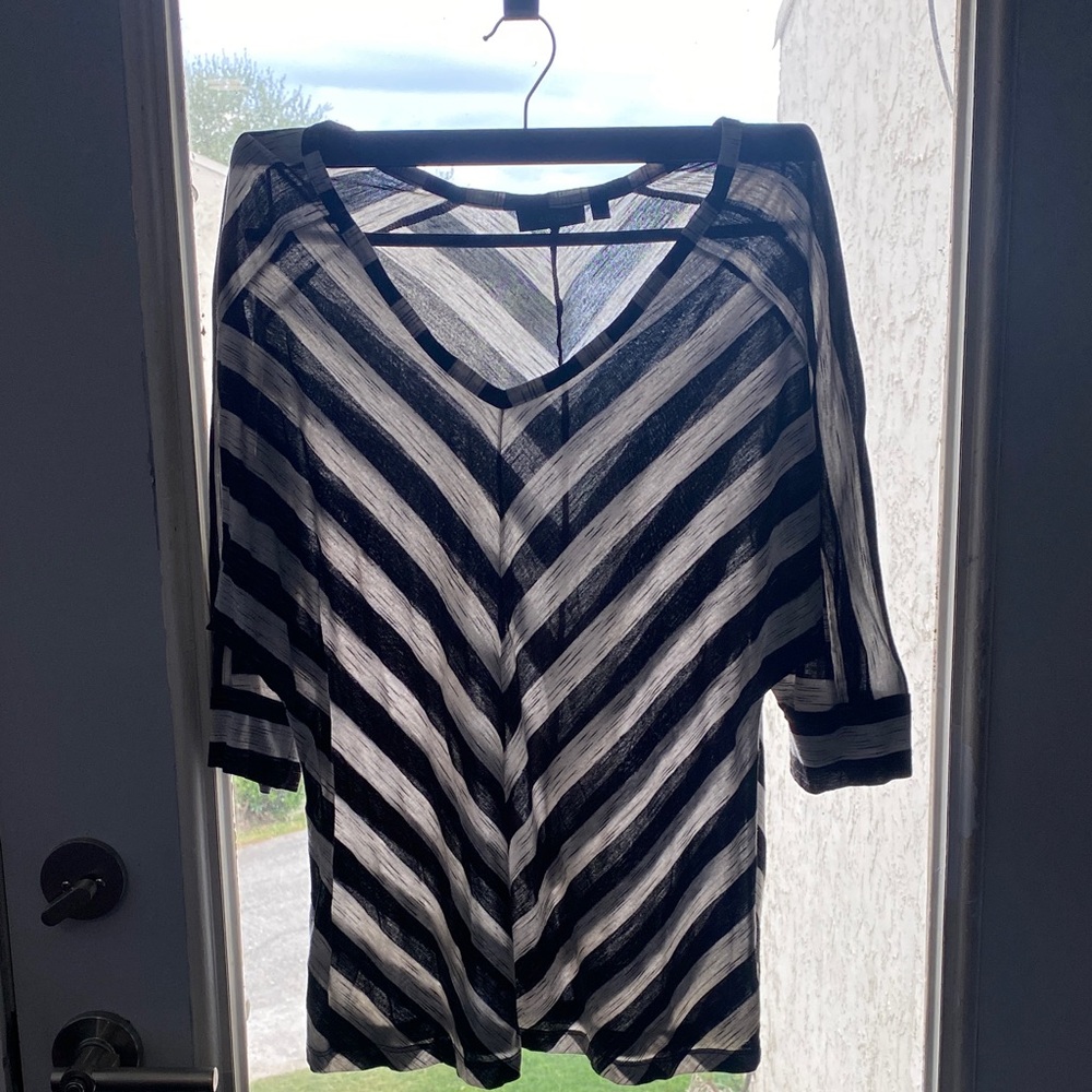 Apt. 9 Black and White Sheer Blouse